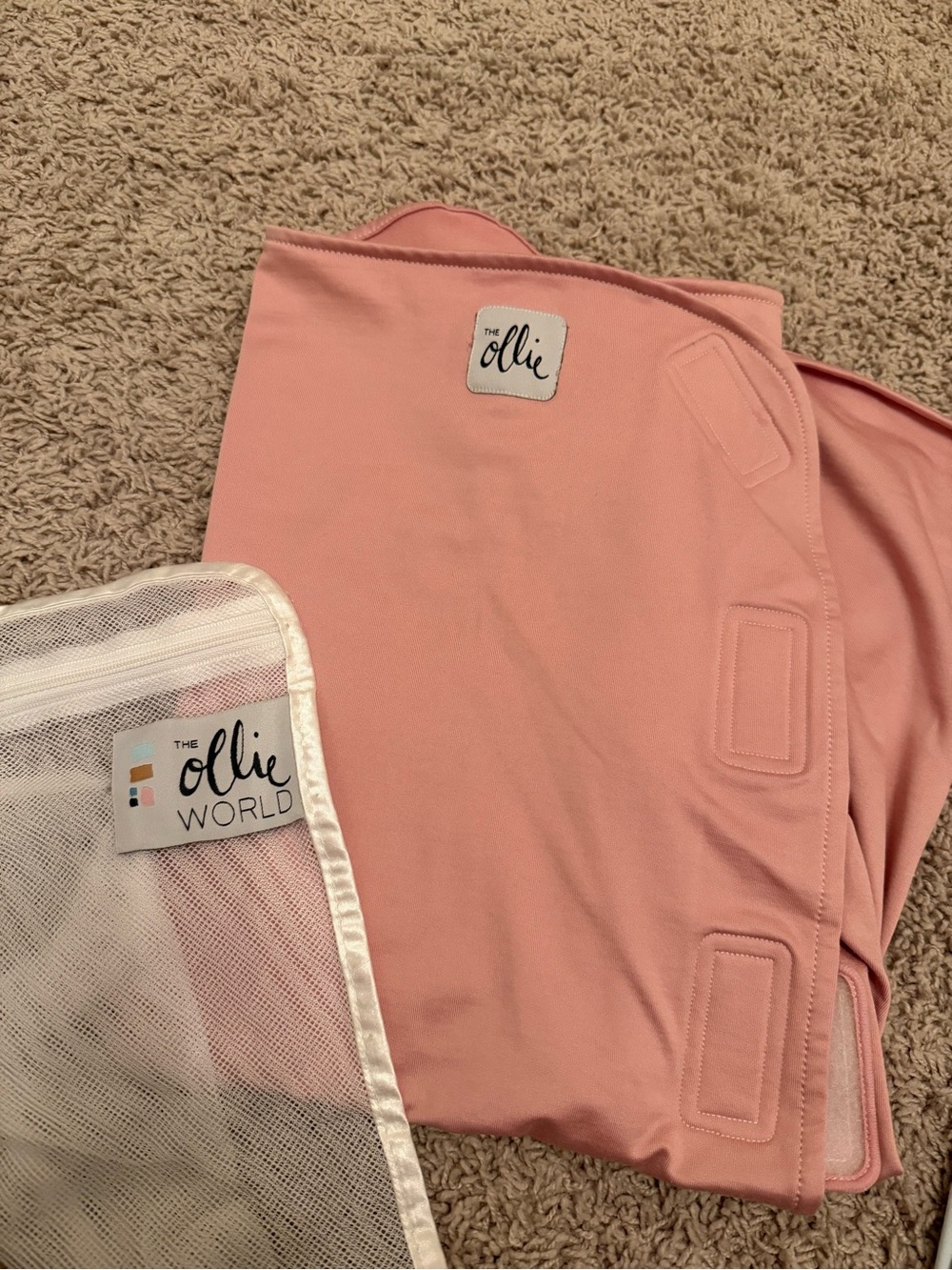 The Ollie World Baby Swaddle Wrap in Soft Pink